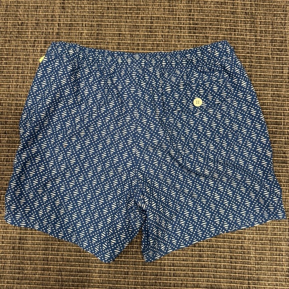 J. Crew Navy and White Patterned Swim Trunks - Picture 2 of 4